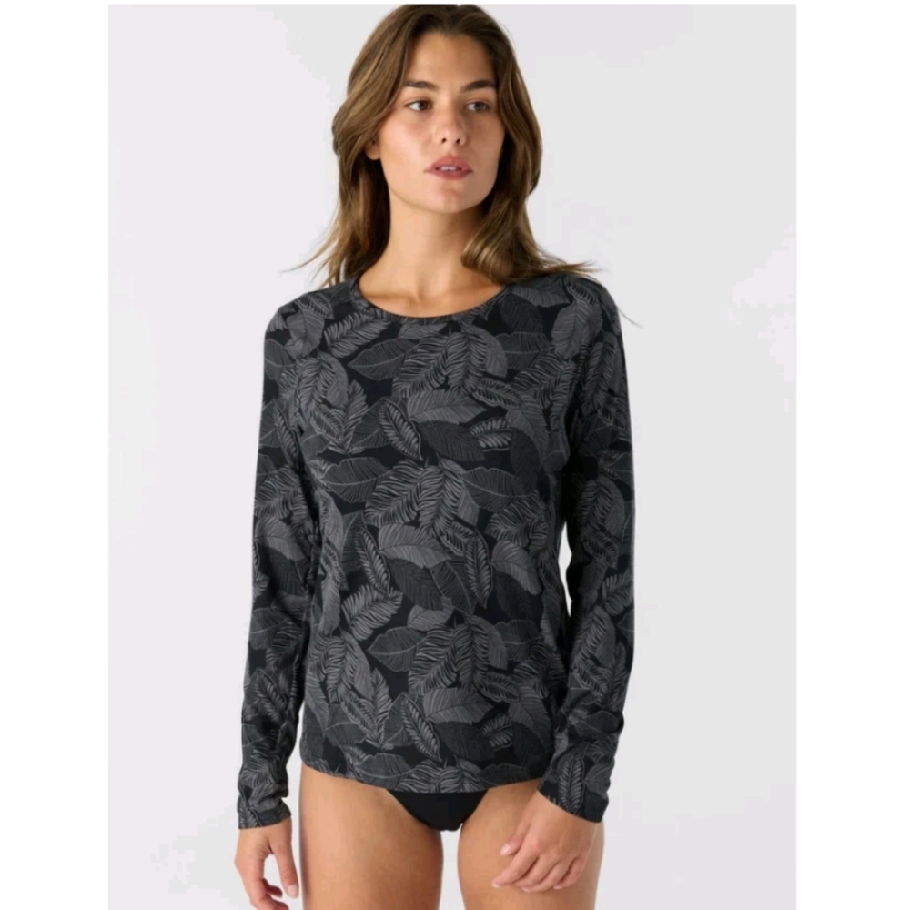 NWT Hang Ten Women's Sunray Long Sleeve Sun Tee Black S